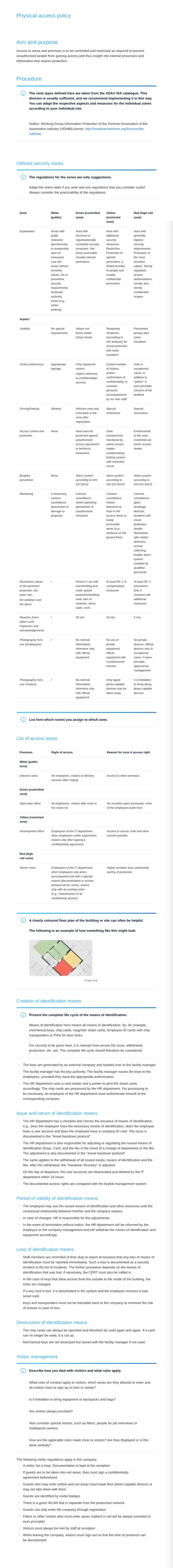 Physical access policy