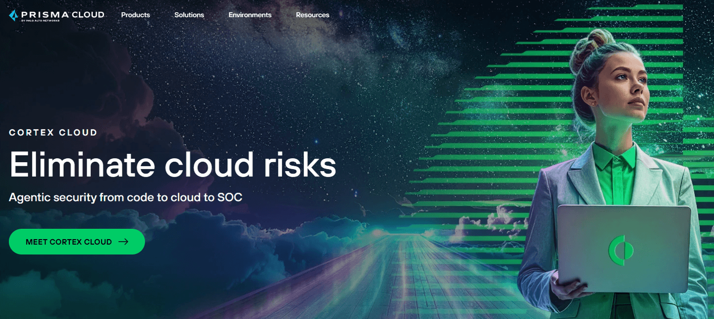 Prisma Cloud homepage from Palo Alto Networks