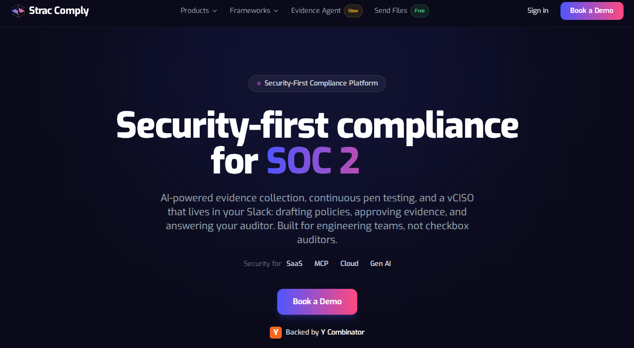 Strac Comply security-first compliance platform homepage