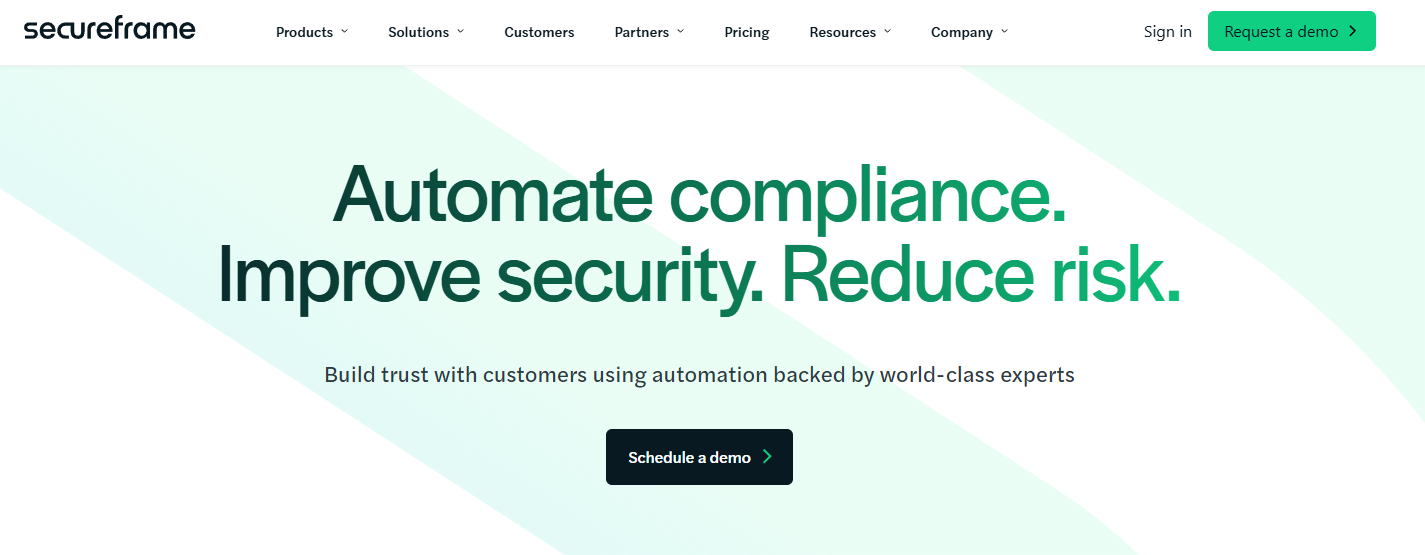 Secureframe compliance automation platform homepage