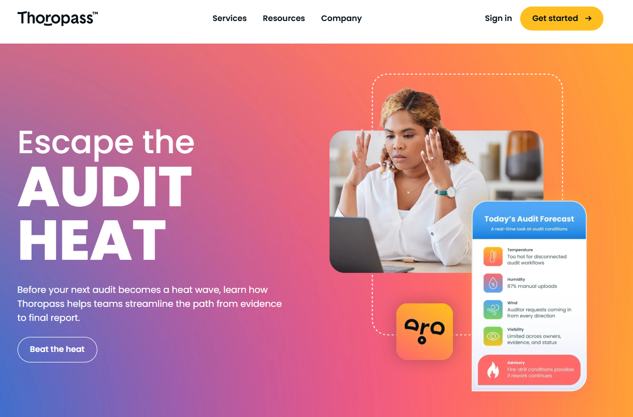 Thoropass compliance and audit platform homepage